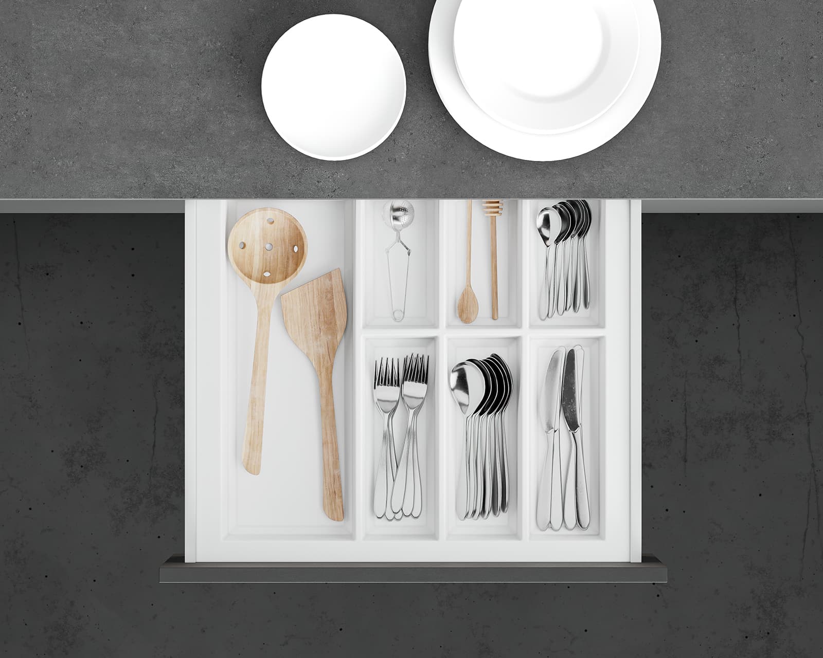 PLASTIC CUTLERY INSERT WHITE