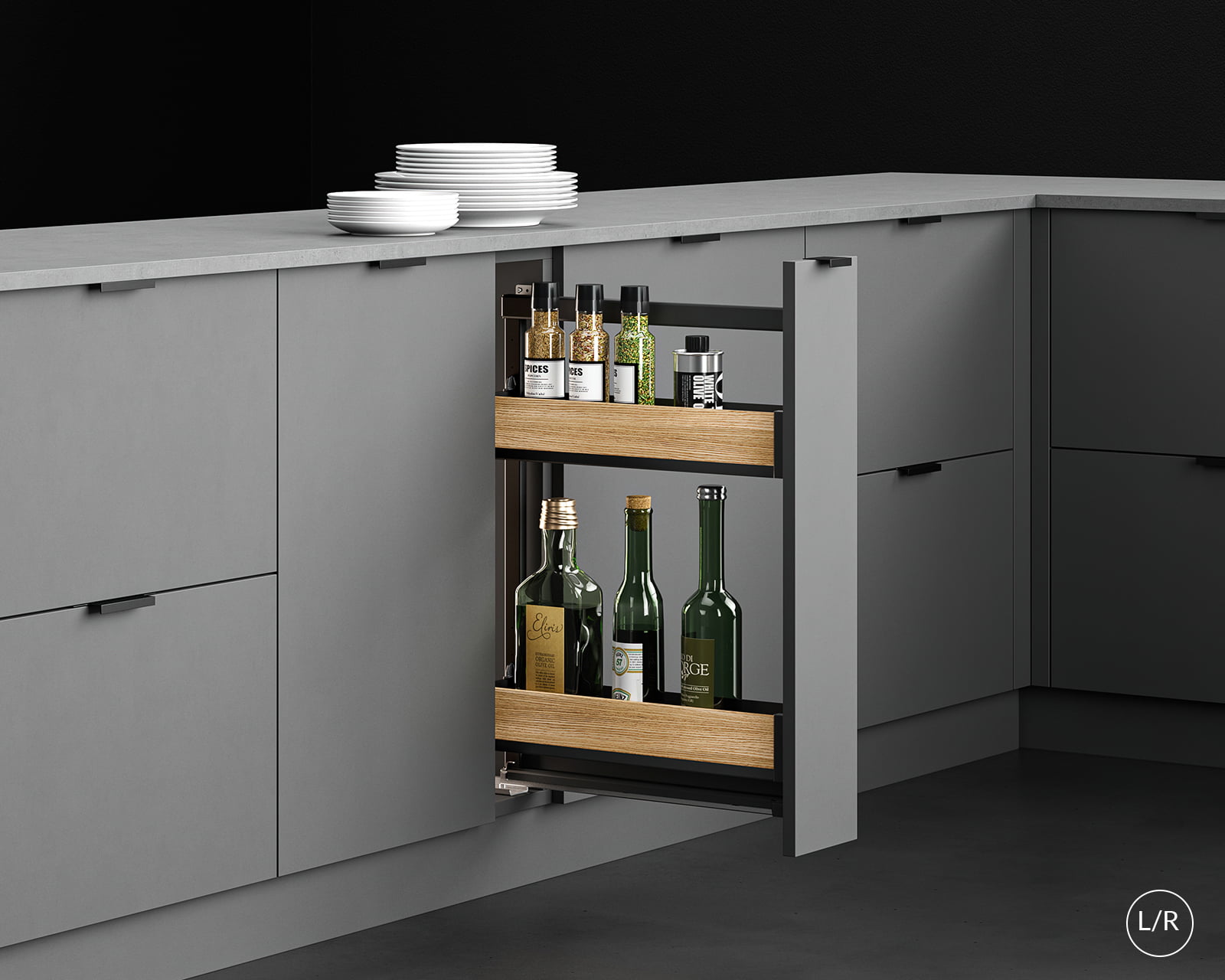 SIDE PULL OUT UNIT PURO MINI BLACK MATT