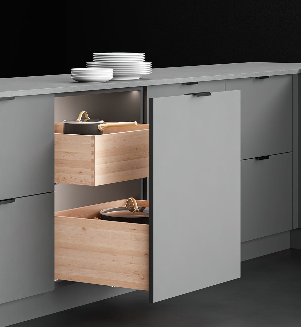 INTERNAL POT AND PAN DRAWER C