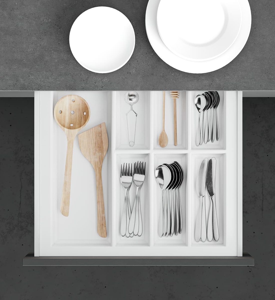 PLASTIC CUTLERY INSERT WHITE