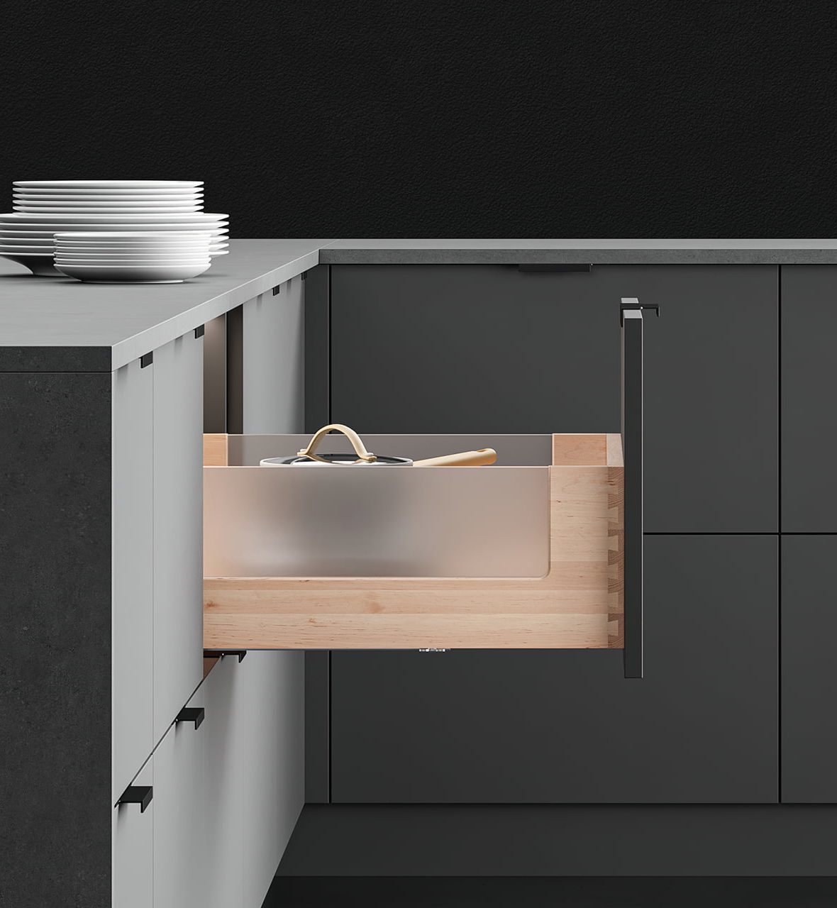 POT AND PAN DRAWER C WITH GLASS