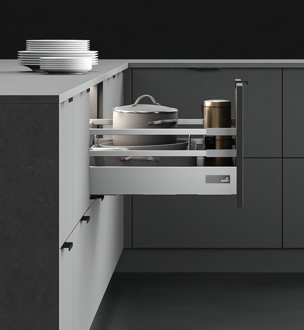 POT AND PAN DRAWER D WITH DOUBLE RAILING