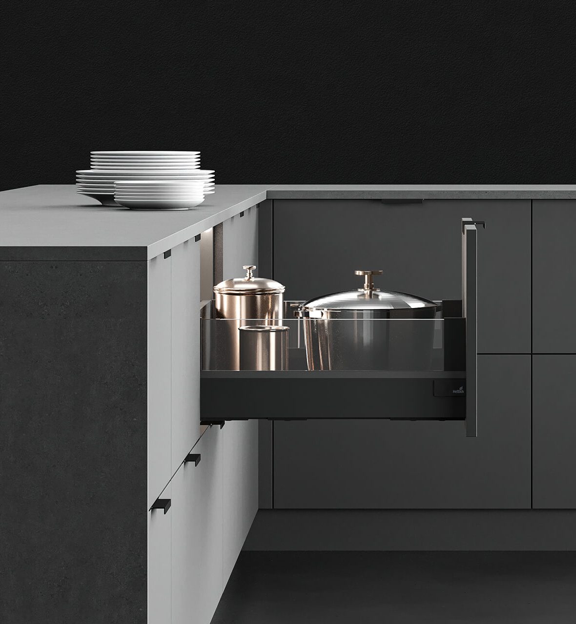 POT AND PAN DRAWER WITH DESIGNSIDE GLASS