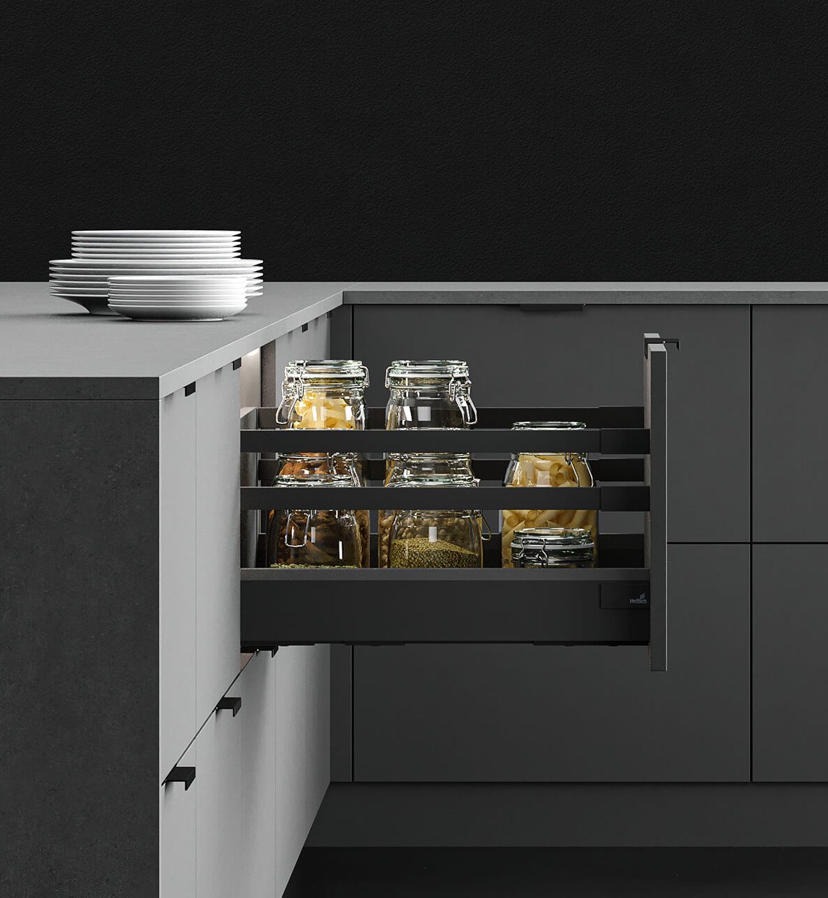 POT AND PAN DRAWER WITH DOUBLE RAILINGjpg